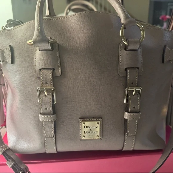 Dooney & Bourke Darcy Satchel Saffiano Leather 14K Gold plated hardware - Picture 2 of 16